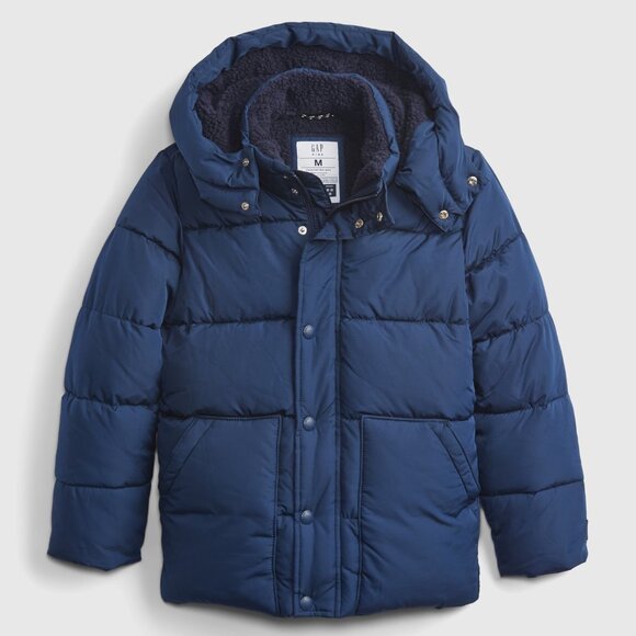 GAP Girls Navy Primaloft ColdControl Ultra Max Puffer Jacket, Size Small (6-7) - Picture 1 of 6